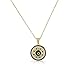 925 Sterling Silver Yellow Gold-Tone White Blue CZ Evil Eye Pendant Necklace