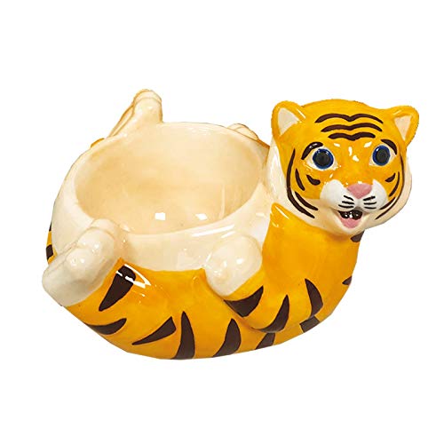 Crockery Critters Egg Cup from Deluxebase – Tiger Ceramic Egg Holder, Cute Animal Shaped Boiled Egg Cups for Kids and Adults. Fun Novelty Gifts, Kitchen Decor and Tableware.