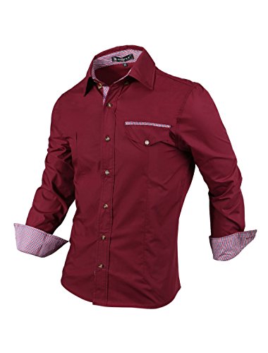 Allegra k men button closed long sleeve point collar slim fit shi…