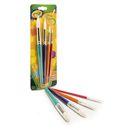 Crayola Kids Paint Brushes (4ct), Kids Arts & Crafts Supplies, Compatible With Acrylic, Tempera
