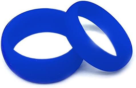 SAR- SAFE ACTIVE RINGS - Wedding Band Ring Set For Him &amp; Her 8MM/6MM Blue Flexible Silicon Design