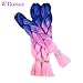 Jumbo Braiding Hair Ombre Color 3Pcs/lot Synthetic Hair Extensions 3 Tone Braiding Hair 100g/pcs Kanekalon Fiber For Twist Braiding Hair (Blue-Purple-Pink)