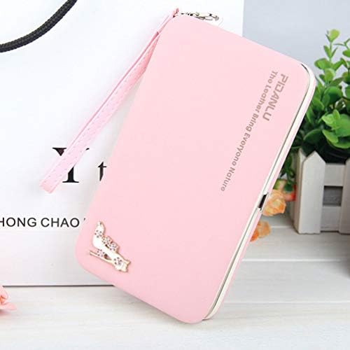 Baellerry Phone Box Ladies Wallet Pencil Case Coin Purse Credit Cards Holder Zipper Purse High-Heel Shoe Decor N1314 - Light Pink