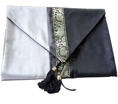 Cozymomo Thai Silk Bed/Table Runner Elephant design 80 inch (Black)
