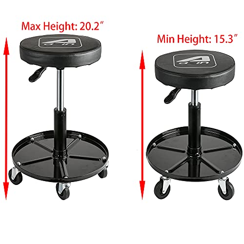 Professional Mechanics Roller Seat, Pneumatic Adjustable Rolling Stool
