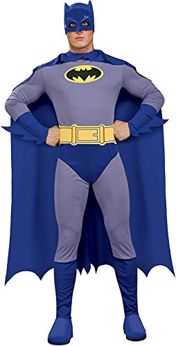 1960s Batman Robin Costumes - Rubie's Men's Batman The Brave and The Bold Adult Batman Costume, Blue/Grey,