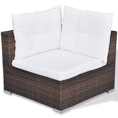 vidaXL Gartenmöbel 10-TLG. mit Auflagen Sitzgruppe Sitzgarnitur Sofa Lounge Gartensofa Gartenset Rattanmöbel Sofagarnitur Poly Rattan Braun – Bild 8