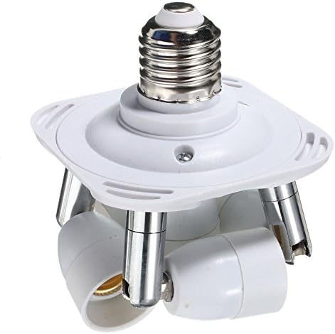 E27 Socket Adapter to 5 E14 Standard LED Bulbs Splitter Adapter ,E26 E27 Universal lamp holder with 360 Degrees Adjustable 180 Degree Bending (5 in 1)