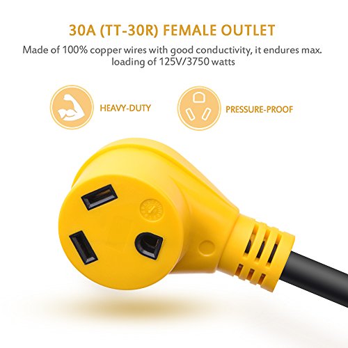 image for MICTUNING 18 Inch 50A Male to 30A Female Heavy Duty Dogbone Electrical