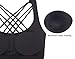 icyzone Sports Bras for Women - Activewear Strappy Padded Workout Yoga Tops Bra (M, Black)