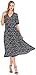 Wantdo Women's Casual Floral Dress V Neck Short Sleeve Slim Fit Long Dresses