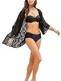 Hibluco Women's Loose Cover Ups Kimono Cardigan Oversized Chiffon Blouses Sheer Tops (Large, K 2)