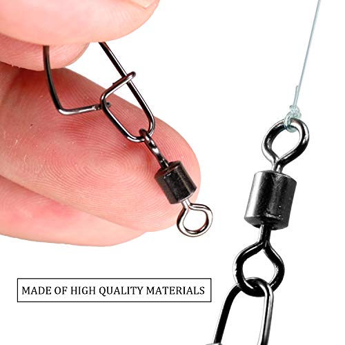 THKFISH 30stk Angelwirbel Angeln Wirbel Angeln Angel Karabiner Tönnchenwirbel Mit Angelzubehör Kugellager Snap Swivels – Bild 5