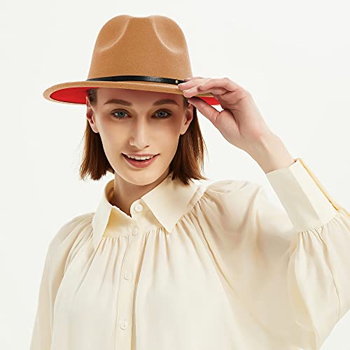 Panama Hat Amazon Ladies Fedora Hats Two Tone Wide Brim Fedora
