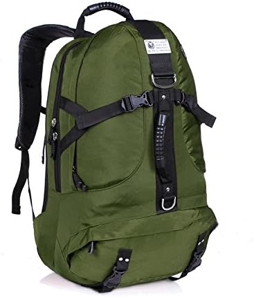 Elveest Multifunctional Unisex 40L Waterproof Hiking Daypack Camping Backpack Travel Trekking Mountaineer Rucksacks School Bag -Green