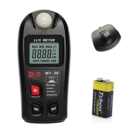 Digital Illuminance Light Meter, MT30 Led Photometer,0200,000 lux/FC