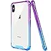 Salawat for iPhone Xs Max Case, Clear iPhone Xs Max Case Cute Gradient Anti Scratch Slim Phone Case Cover Reinforced TPU Bumper Shockproof Protective Case for iPhone Xs Max 6.5inch 2018 (Blue Purple)