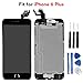 Ayake LCD Screen for iPhone 6 Plus Black Full Display Assembly Digitizer Touchscreen Replacement with Front Facing Camera, Speaker and Home Button Pre-Assembled (All Required Tools Included)
