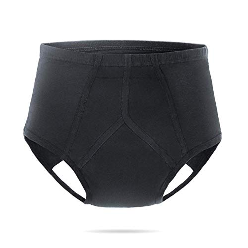 Absorbency Men Incontinence Boxer Men's Y Front Cotton Men's Incontinence Protective Underwear Black M size