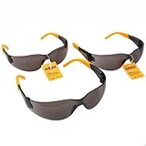3 Pair Set DeWALT Protector Smoke Lens Safety Glasses