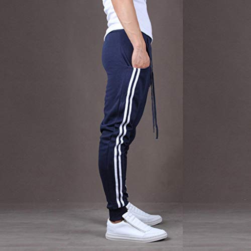 Edenun Men Splicing Printed Overalls Casual Training Sports Work Casual Trouser Pants Pocket Sweatpants Gray Navy Black