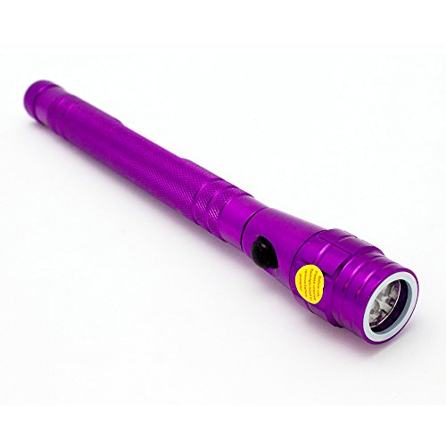 Light On Magnetic Telescopic Flashlight 3 in 1 Equipped with Magnet on Both Ends and 3 LED Lights Most Efficient Helping Hand Tool Expandable Adjustable Powerful Flexible Elegant Durable Bright Purple