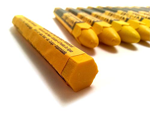 Lumber Marking Crayons 1/2" Thick HEX - YELLOW - Quantity 100 Crayons