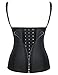 Burvogue Women's Clip&Zip Latex Corset Vest Body Shaper (X-Large, Black)