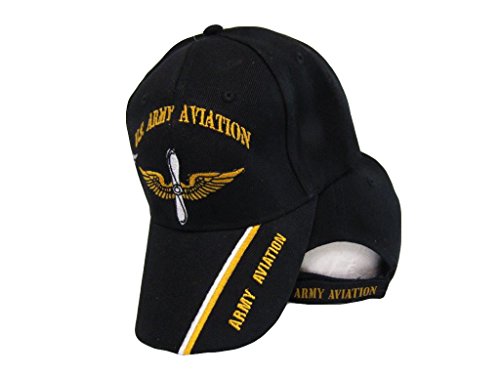 U.S. Army Aviation Division Shadow Black Embroidered Cap Hat