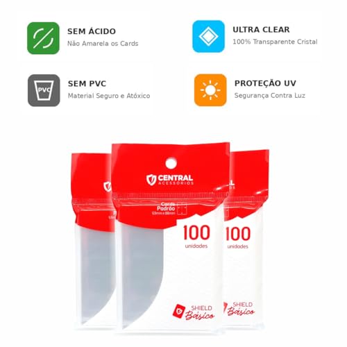 Sleeve/Shield 63 x 88mm Padrão Básico Protetor de Cartas Transparente 100 Unidades
