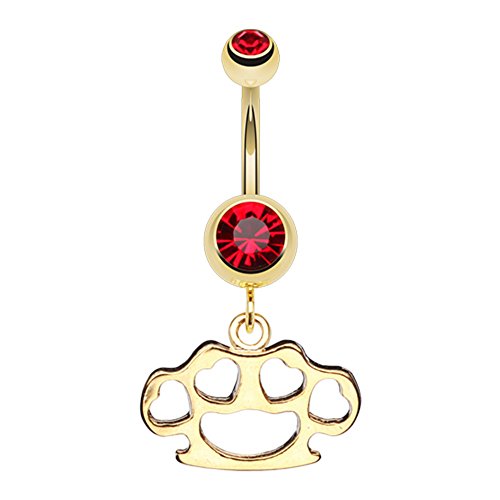 Golden Heart Brass Knuckle WildKlass Belly Button Ring