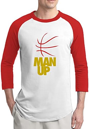 Fun Man Up Men 3/4 Sleeves Crew Neck Raglan T-shirt Cotton