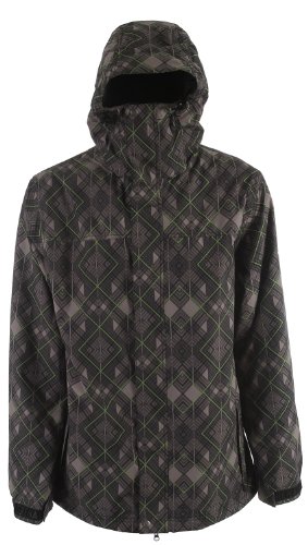 Grenade Rad Plaid Snowboard Jacket Gray Mens Sz L