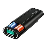 Power Bank Battery Charger & Battery Pack, Battery Charger Box with LCD display & 2 USB Output for iPhone 7, 7 Plus, Galaxy & Other Smart Devices, 2 x 18650 Battery(Black)
