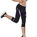 Santic Women's Bike Pants 4D Padded Cycling Capris Shorts 3/4 Biking Tights Bicycle Capris Purple