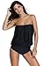 NuoReel Womens Solid Soft Cup Strapless Tankini With Triangular Briefs