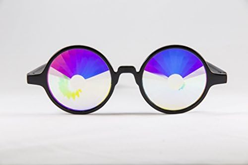 Festival Junkie Black PLUR-Vision Rainbow Portal Kaleidoscope Glasses