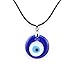 Luckymojo Turkish Evil Eye(Nazar) Pendant Blue Color Glass PVC String Necklace