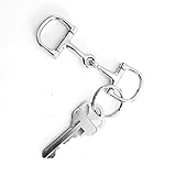 Horse D Ring snaffle Bit Key Chain Silver Plate