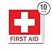 First Aid Stickers 10-Pack | Square 5.5-inch by Sutter Signs