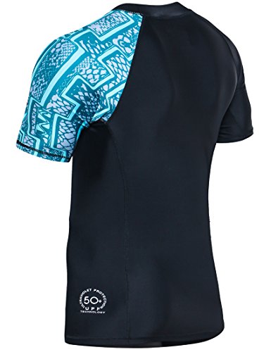 HUGE-SPORTS-Mens-Splice-UV-Sun-Protection-UPF-50-Skins-Rash-Guard-Short-Sleeves