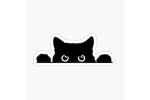STICKY DUDE Peeking Sneaky Cat Sticker Funny Vinyl Waterproof, 5in - Yeti Cup Cooler Box Decal Car Laptop Wall (C)