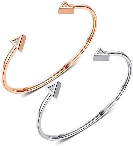 ブレスレット レディース 人気 ピンクゴールド ジルコニア 三角形 フリー バングル純チタン製ブレスレット シンプルファッション 恋人 人気 ギフト B084hfhknw 925円 全品最安値に挑戦 70 Offアウトレット 新作 人気の定番 ランキング総合1位