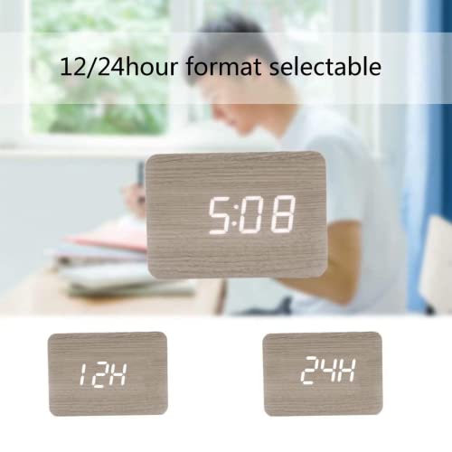 ytm Small Digital Clock,Wooden Alarm Clock for Bedrooms Bedside Table
