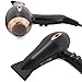 Hair dryer Pro AC motor Ionic & Ceramic fast 1875W Long Life blow dryer by Asavea (black)