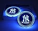 2pcs LED New York Yankees Logo Cup Holder Lights, 7 Colors Changing USB Charging Mat Luminescent Cup Pad, LED Interior Atmosphere Lamp