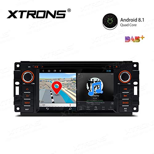XTRONS Android 8.1 Car Stereo Radio DVD Player 6.2 Inch Touch Screen Head Unit Supports GPS Navigation WiFi Bluetooth 5.0 USB SD Backup Camera DVR OBD2 Full RCA for Jeep Dodge Chrysler