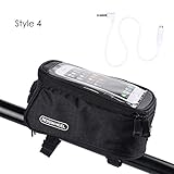 Genenic Bicycle Frame Front Tube Beam Bag 4.8,5.5 inches Touch Screen Mobile Phone Bags, Transparent PVC Cycling Pannier Pouch Bicycle Accessories
