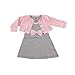 Hudson Baby Girls' Cotton Dress and Cardigan Set, Light Pink Black, 3-6 Months