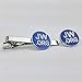 Round Jw.org Silver Color Necktie Clip and Lapel Pin Gift Set Blue Background With Gift Box